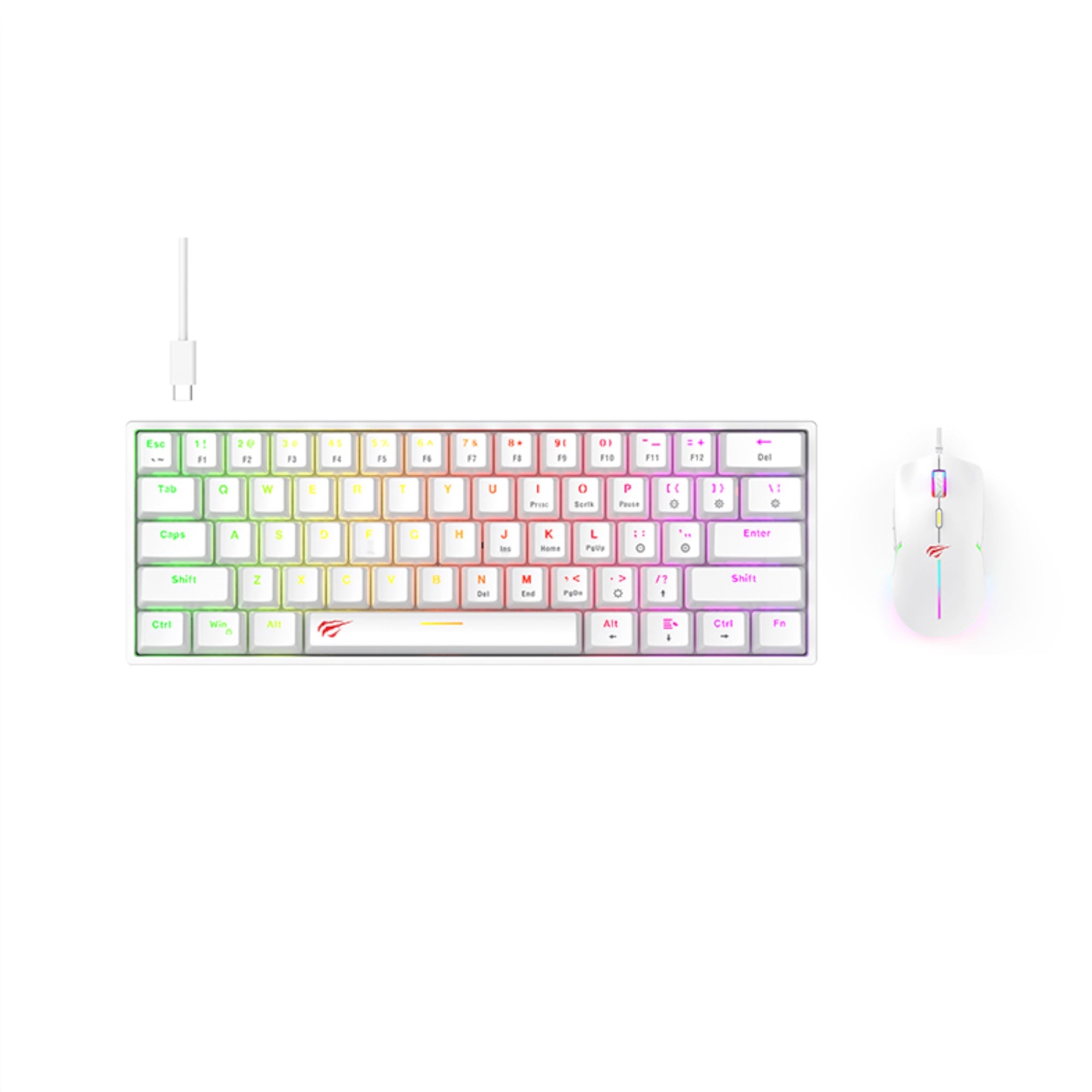 Gamenote RGB Backlit Gaming Keyboard and Mouse- White
